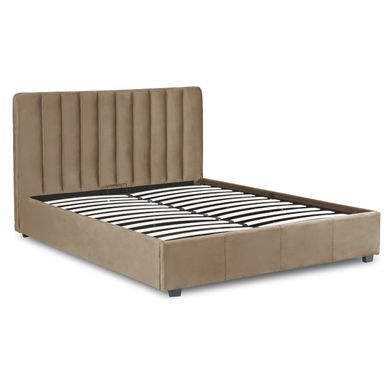 Ліжко двоспальне оксамитове 160x200 MEBEL ELITE MARI Velvet Беж фотографія