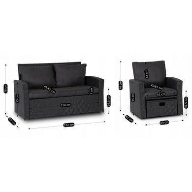 Комплект садовой мебели MEBEL ELITE COLORADO Темно-серый