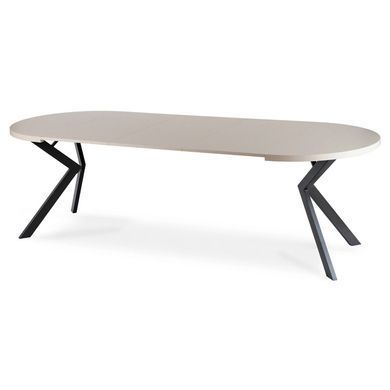 Стіл розкладний круглий MEBEL ELITE LUKAS 100(250)х100 см Кашемір/чорний фотографія