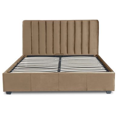 Ліжко двоспальне оксамитове 160x200 MEBEL ELITE MARI Velvet Беж фотографія