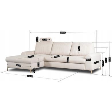 Угловой диван MEBEL ELITE BILBAO 255 см Беж (левый) фотография