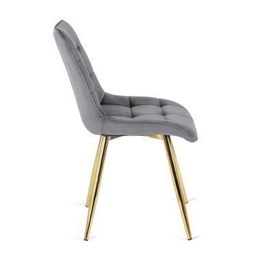 Стул бархатный MEBEL ELITE CARO Velvet Серый фотография