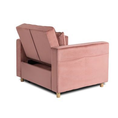 Крісло розкладне MEBEL ELITE SOLOR Velvet Рожевий фотографія
