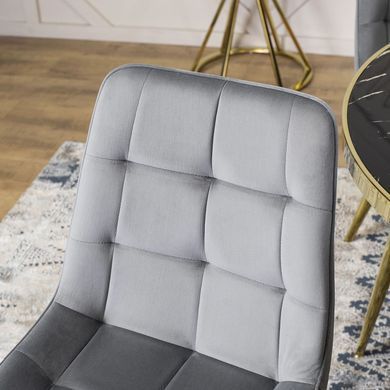 Стул бархатный MEBEL ELITE CARO Velvet Серый фотография