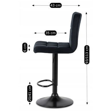 Барный стул MEBEL ELITE NERO черный/черный фотография