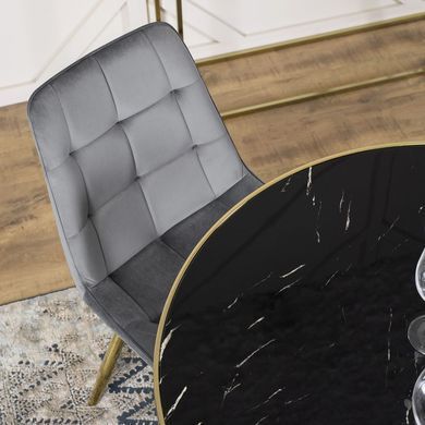 Стул бархатный MEBEL ELITE CARO Velvet Серый фотография