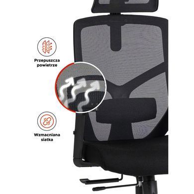 Стілець офісний обертовий MEBEL ELITE BENTO Чорний фотографія