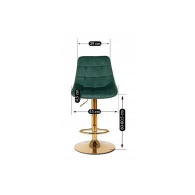 Барний стілець оксамитовий MEBEL ELITE ARCOS Velvet Зелений/ золотий фотографія