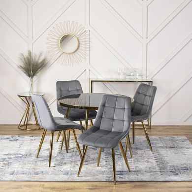 Стул бархатный MEBEL ELITE CARO Velvet Серый фотография