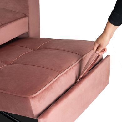 Крісло розкладне MEBEL ELITE SOLOR Velvet Рожевий фотографія