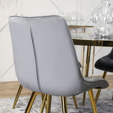 Стул бархатный MEBEL ELITE CARO Velvet Серый фотография