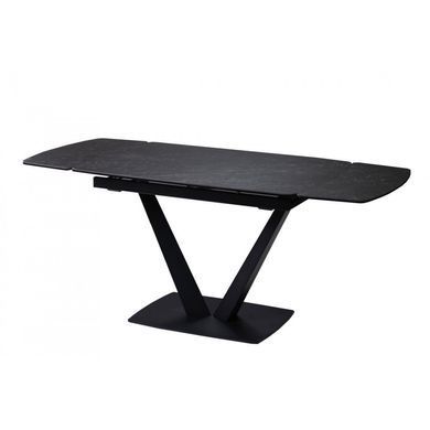 Стіл розкладний ELVI BLACK MARBLE Concepto 120(180)x80 Кераміка Матовий Чорний фотографія
