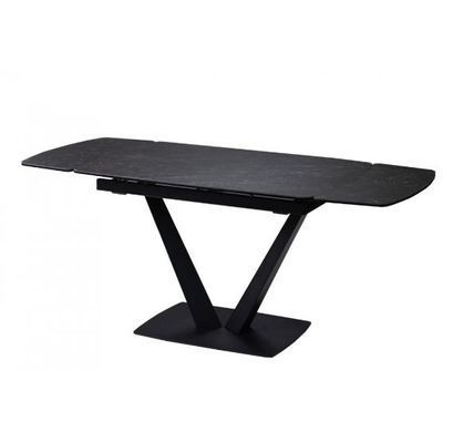 Стіл розкладний ELVI BLACK MARBLE Concepto 120(180)x80 Кераміка Матовий Чорний фотографія