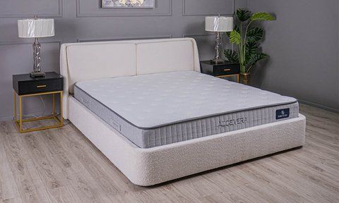 Кровать АФИНА Prestol 160x200 Букле Молочный фотография