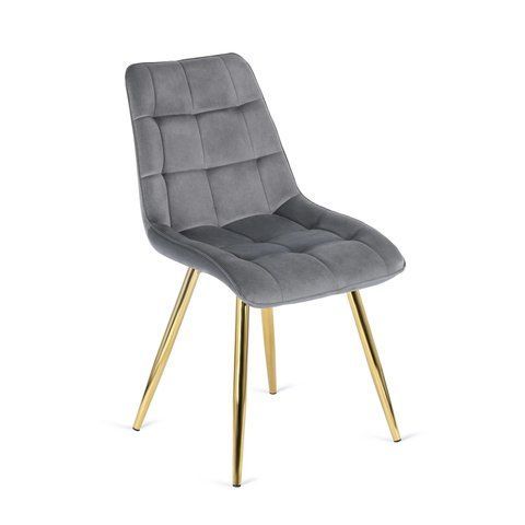Стілець оксамитовий MEBEL ELITE CARO Velvet Сірий фотографія