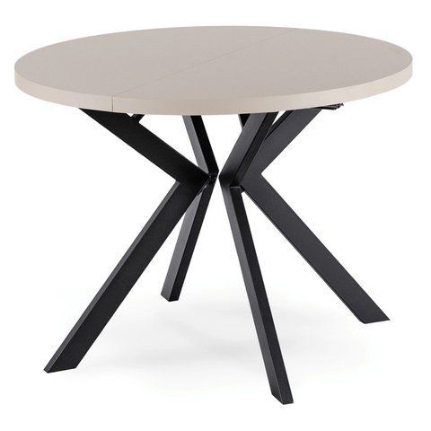 Стіл розкладний круглий MEBEL ELITE LUKAS 100(250)х100 см Кашемір/чорний фотографія