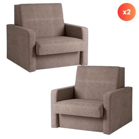 Набор из 2х раскладных кресел MEBEL ELITE MILAN 1, 98 см MEBEL ELITE Беж/ткань фотография