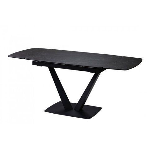 Стіл розкладний ELVI BLACK MARBLE Concepto 120(180)x80 Кераміка Матовий Чорний фотографія