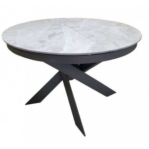 Стіл розкладний MOON LIGHT GREY Concepto 110(140)x110 Кераміка Глянець Світло-Сірий фотографія