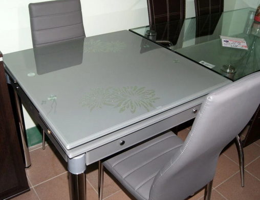 Стіл Скляний GD-082 Signal 80(131)x80 Сірий фотографія