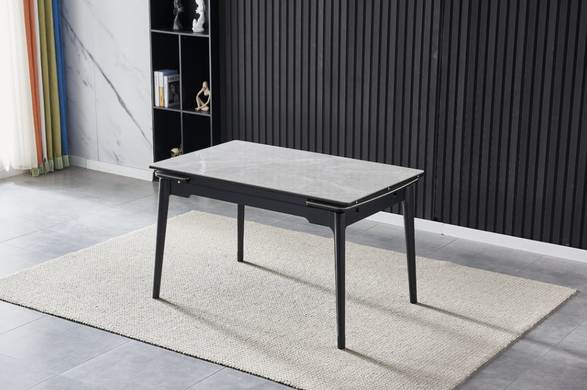 Стол раскладной BONN CERAMIC Intarsio 130(180)x80 Серый Глянец Керамика Черный фотография