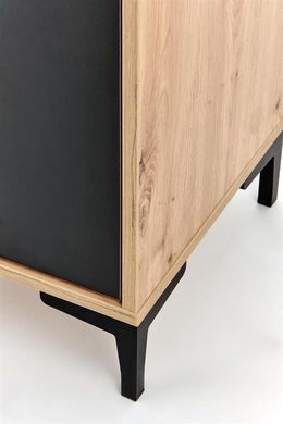 Комод RAVEN KM-1&nbsp;Halmar 160x40 Дуб Артизан Черный фотография