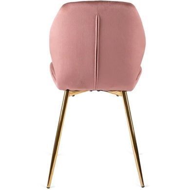 Стілець оксамитовий MEBEL ELITE LUCKY Velvet Рожевий / Золотий фотографія