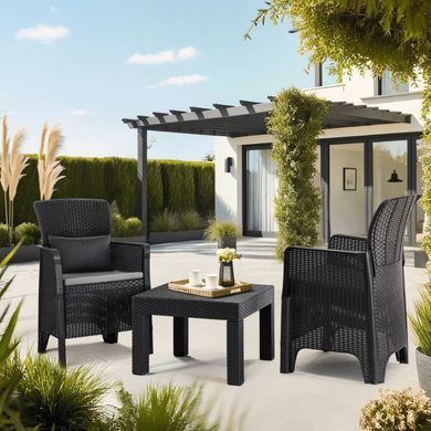 Комплект садових меблів MEBEL ELITE FRESNO Чорний