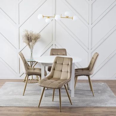 Стул бархатный MEBEL ELITE RODRI Velvet Бежевый / Натуральный фотография
