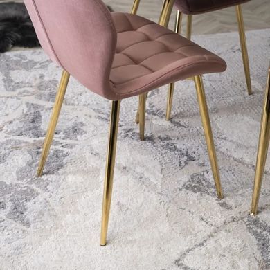 Стілець оксамитовий MEBEL ELITE LUCKY Velvet Рожевий / Золотий фотографія