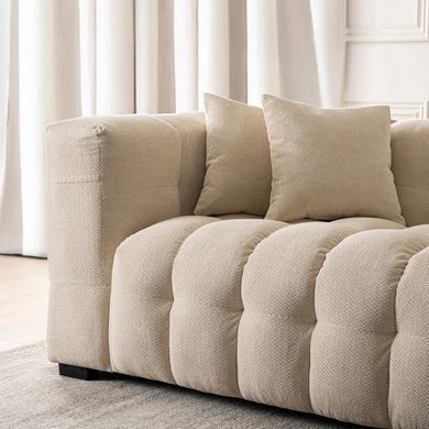 Крісло MODERNO 1S MEBEL ELITE 135 см тканина Кремовий фотографія
