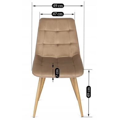 Стул бархатный MEBEL ELITE RODRI Velvet Бежевый / Натуральный фотография