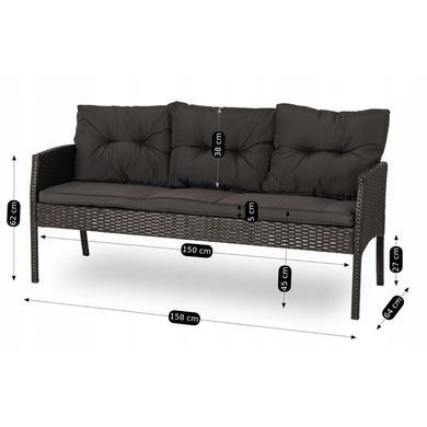 Комплект садовой мебели MEBEL ELITE ATLANTA Черный