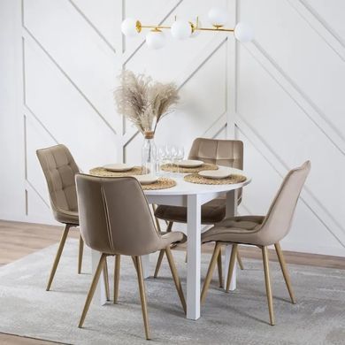 Стул бархатный MEBEL ELITE RODRI Velvet Бежевый / Натуральный фотография