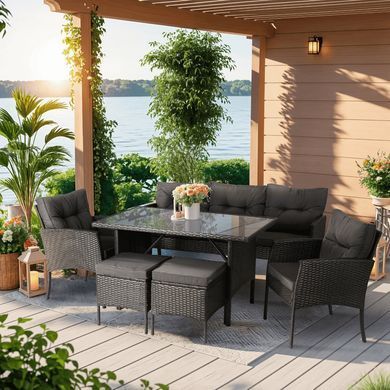 Комплект садовой мебели MEBEL ELITE ATLANTA Черный
