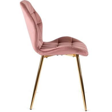 Стілець оксамитовий MEBEL ELITE LUCKY Velvet Рожевий / Золотий фотографія