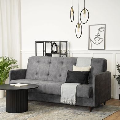 Диван розкладний MEBEL ELITE TIVOLI 198 см Сірий фотографія