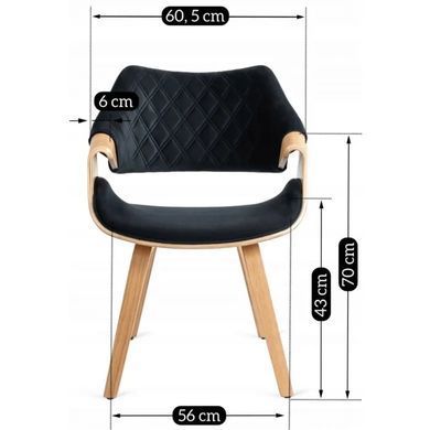 Стул бархатный MEBEL ELITE LUISE Velvet Черный фотография