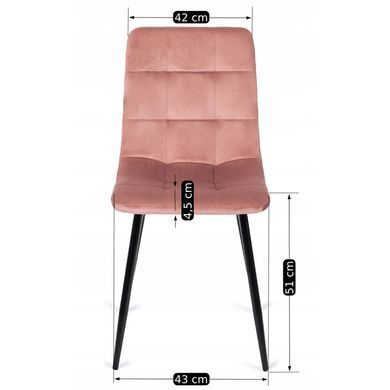 Стілець оксамитовий MEBEL ELITE PERU Velvet Рожевий фотографія
