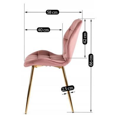 Стілець оксамитовий MEBEL ELITE LUCKY Velvet Рожевий / Золотий фотографія