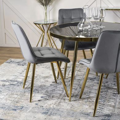 Стол круглый TINGA MEBEL ELITE 100X100 Черный/Золото фотография