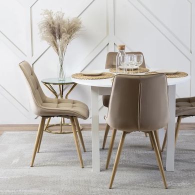 Стул бархатный MEBEL ELITE RODRI Velvet Бежевый / Натуральный фотография