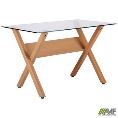 Cтол обеденный Maple AMF 120X70 Dark Beech / Скло Прозоре фотография