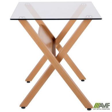 Cтол обеденный Maple AMF 120X70 Dark Beech / Скло Прозоре фотография