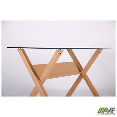 Cтол обеденный Maple AMF 120X70 Dark Beech / Скло Прозоре фотография
