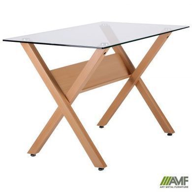 Cтол обеденный Maple AMF 120X70 Dark Beech / Скло Прозоре фотография