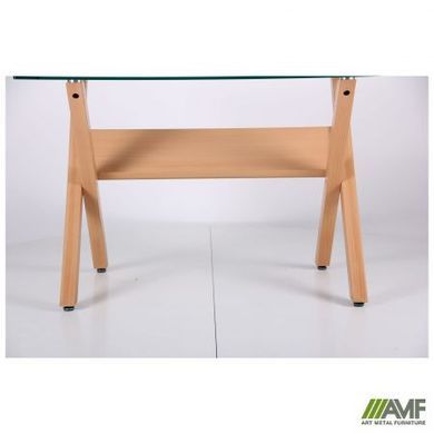 Cтол обеденный Maple AMF 120X70 Dark Beech / Скло Прозоре фотография