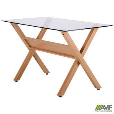 Cтол обеденный Maple AMF 120X70 Dark Beech / Скло Прозоре фотография