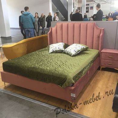 Ліжко MONAKO Velvet Signal 160х200 Рожевий фотографія