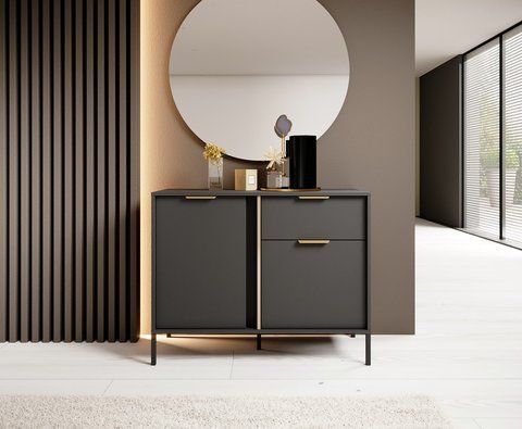 Комод Perfect Home Ларс/Lars 2-дверный с 1 ящиком 2DS/104 Антрацит фотография
